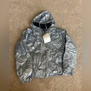 Girls All in Motion silver windbreaker jacket yxl 14 nwt
